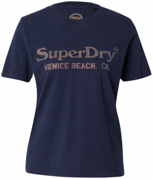 Superdry Tričko 'VENUE'  námornícka modrá / zlatá