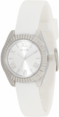GUESS Analógové hodinky 'DRESS'  strieborná / biela