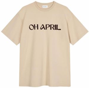 OH APRIL Tričko  béžová / tmavohnedá