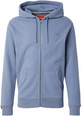 Superdry Tepláková bunda 'ESSENTIAL'  modrosivá