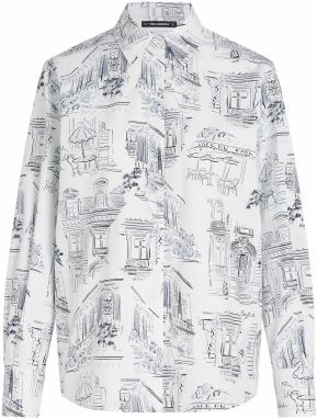 Karl Lagerfeld Blúzka 'KL x Jorge Parra'  tmavomodrá / čierna / biela