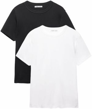 Pull&Bear Tričko  čierna / biela