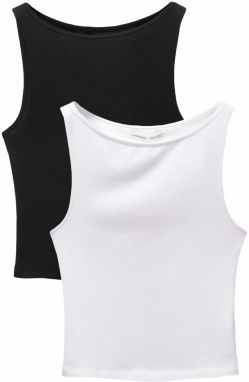 Pull&Bear Top  čierna / biela