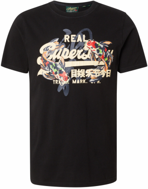 Superdry Tričko 'TOKYO'  krémová / oranžová / jasne červená / čierna