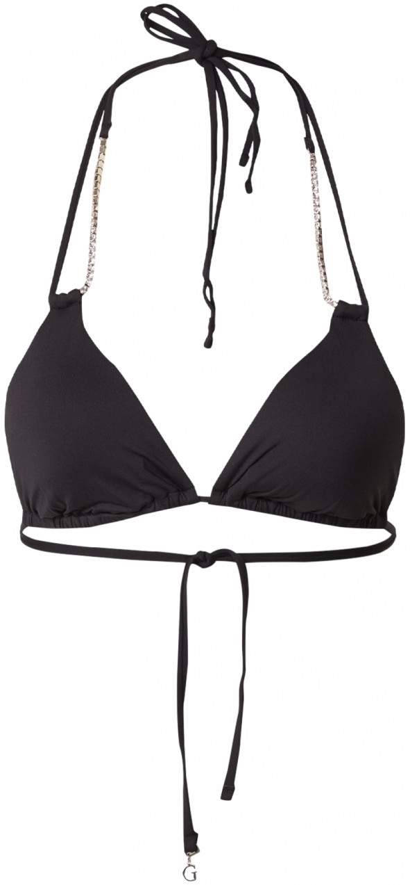 GUESS Bikinový top  čierna / strieborná