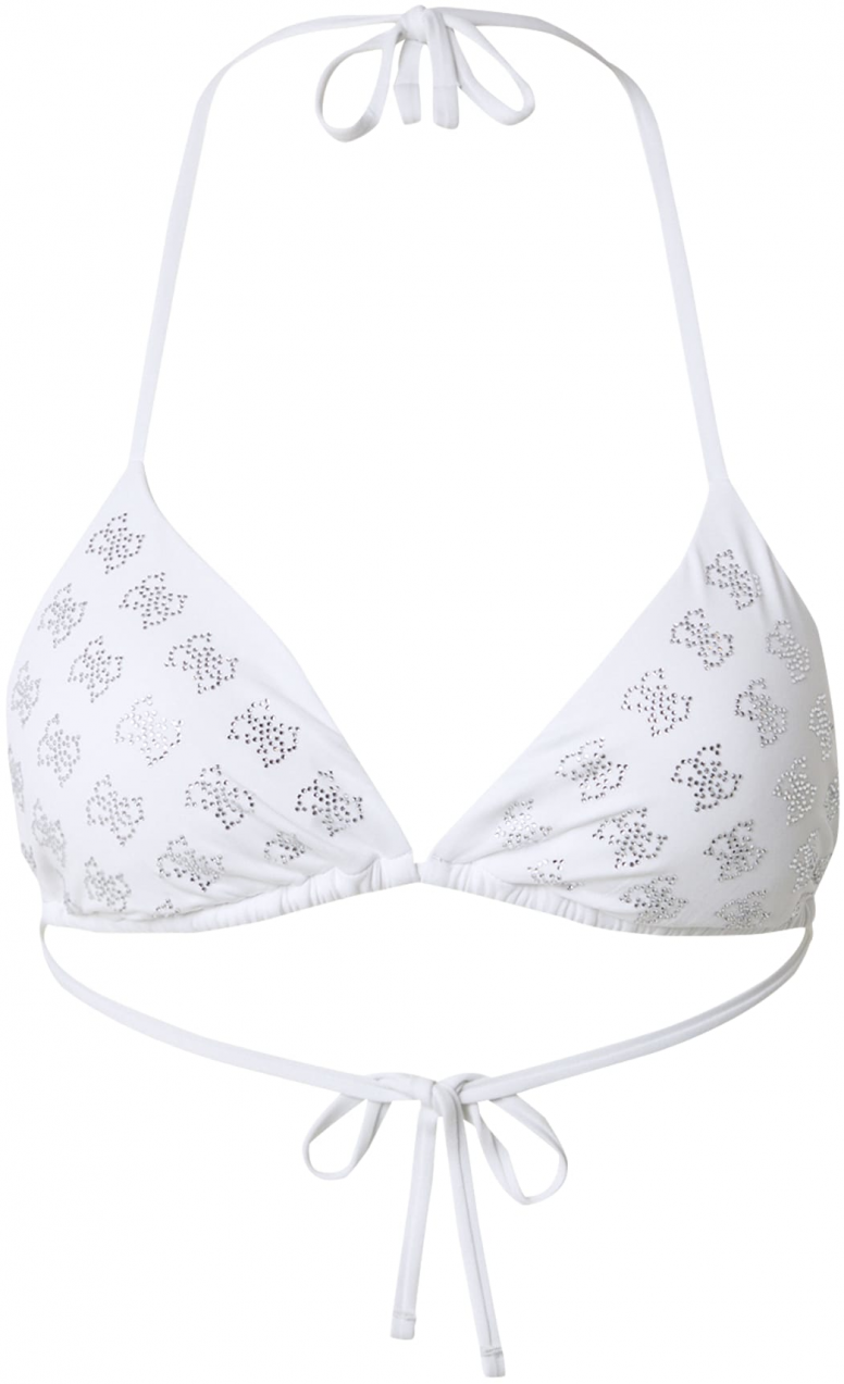 GUESS Bikinový top  strieborná / biela