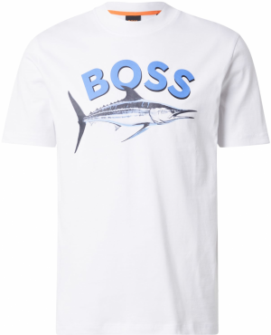BOSS Tričko  modrá / čierna / biela