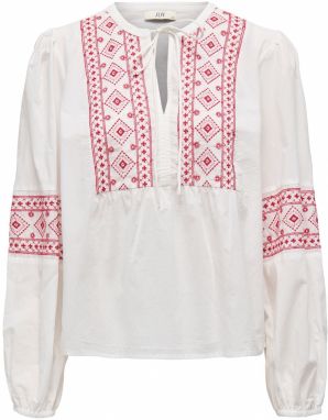JDY Blúzka 'Lulu'  červená / biela