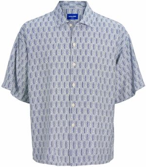 JACK & JONES Košeľa  námornícka modrá / biela