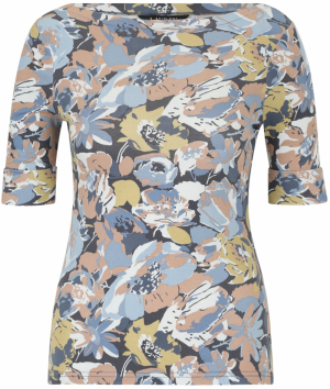 Lauren Ralph Lauren Petite Tričko  svetlomodrá / hnedá / svetlosivá / šedobiela