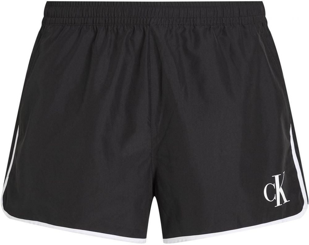Calvin Klein Swimwear Plavecké šortky  čierna / biela