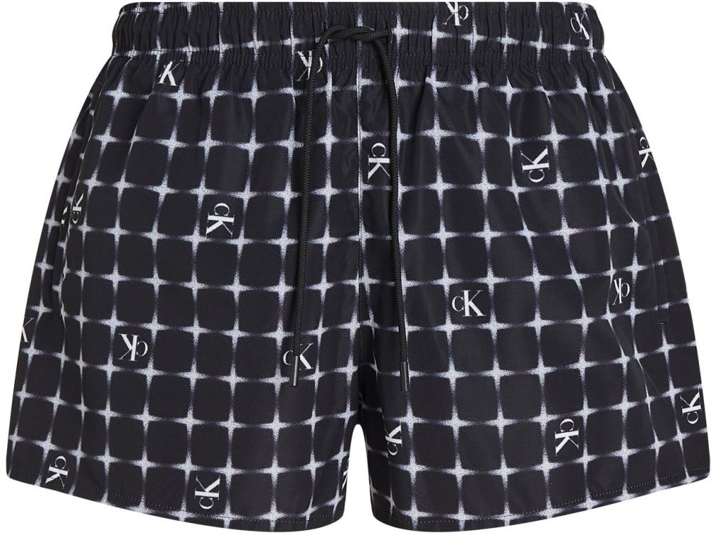 Calvin Klein Swimwear Plavecké šortky  čierna / biela