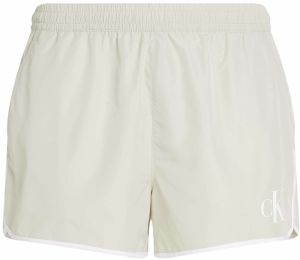 Calvin Klein Swimwear Plavecké šortky  sivobéžová / biela