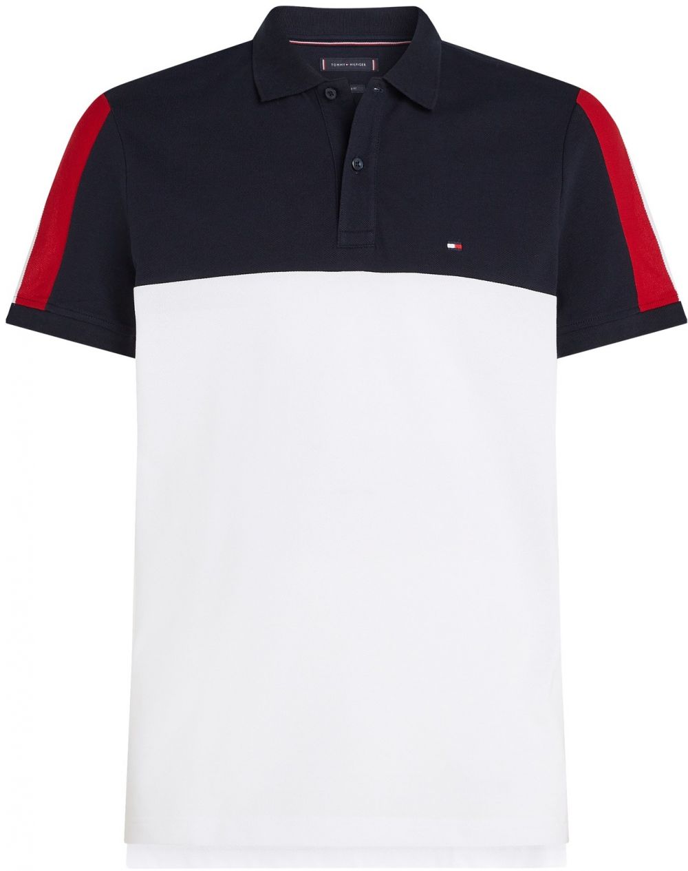 TOMMY HILFIGER Tričko  námornícka modrá / čerešňová / biela