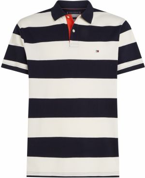 TOMMY HILFIGER Tričko  tmavomodrá / oranžová / biela