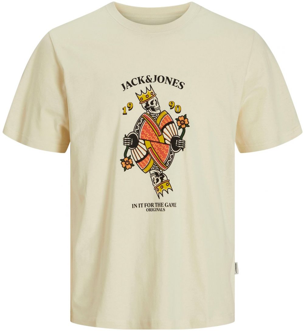 JACK & JONES Tričko  tmavožltá / tmavooranžová / čierna / biela ako vlna
