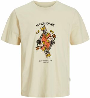 JACK & JONES Tričko  tmavožltá / tmavooranžová / čierna / biela ako vlna