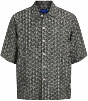 JACK & JONES Košeľa  svetlobéžová / čierna
