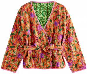 Next Kimono  koňaková / zelená / fialová / tmavoružová
