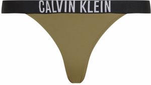Calvin Klein Swimwear Bikinové nohavičky  olivová / čierna / biela