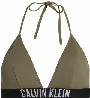 Calvin Klein Swimwear Bikinový top  svetlosivá / zelená / čierna