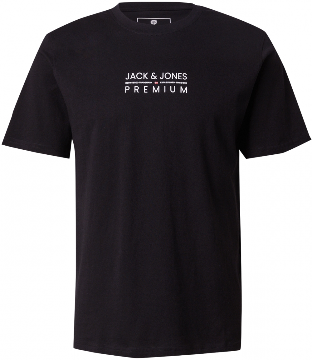 Jack & Jones Premium Tričko 'JPRBLUATLAS'  čierna / biela