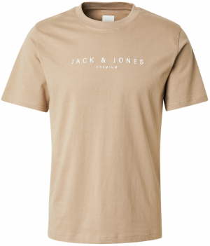 Jack & Jones Premium Tričko 'JPRCCJAYSON'  sivobéžová / biela