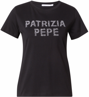 PATRIZIA PEPE Tričko 'MAGLIA'  čierna / strieborná