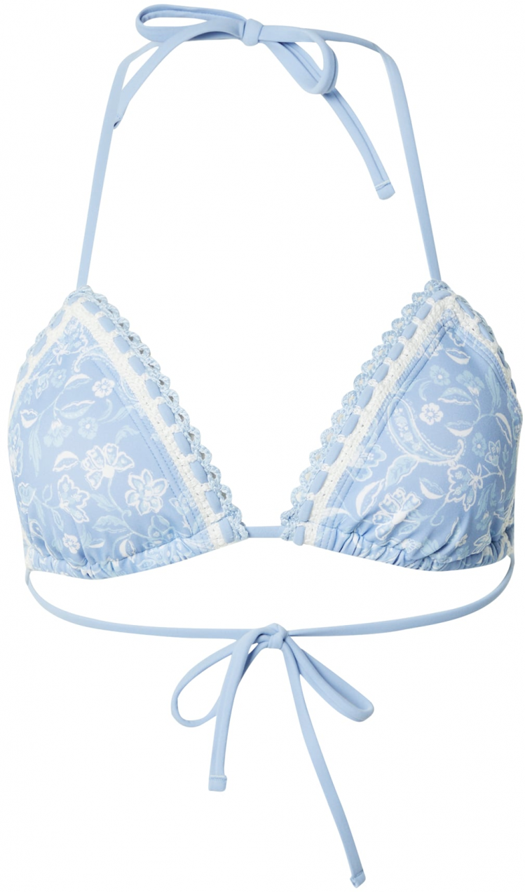 HOLLISTER Bikinový top  svetlozelená / biela