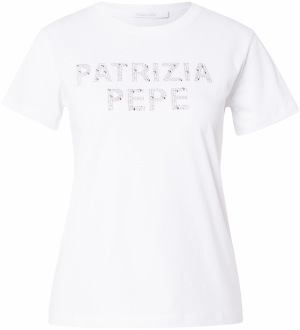 PATRIZIA PEPE Tričko 'MAGLIA'  strieborná / biela