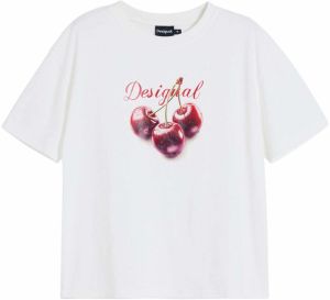 Desigual Tričko 'Cherry'  čerešňová / biela