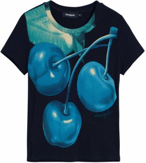 Desigual Tričko 'Cherry Perkins'  tmavomodrá / zelená / čierna