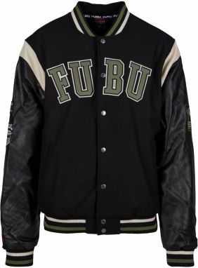 FUBU Prechodná bunda 'College Varsity'  olivová / krvavo červená / čierna / šedobiela