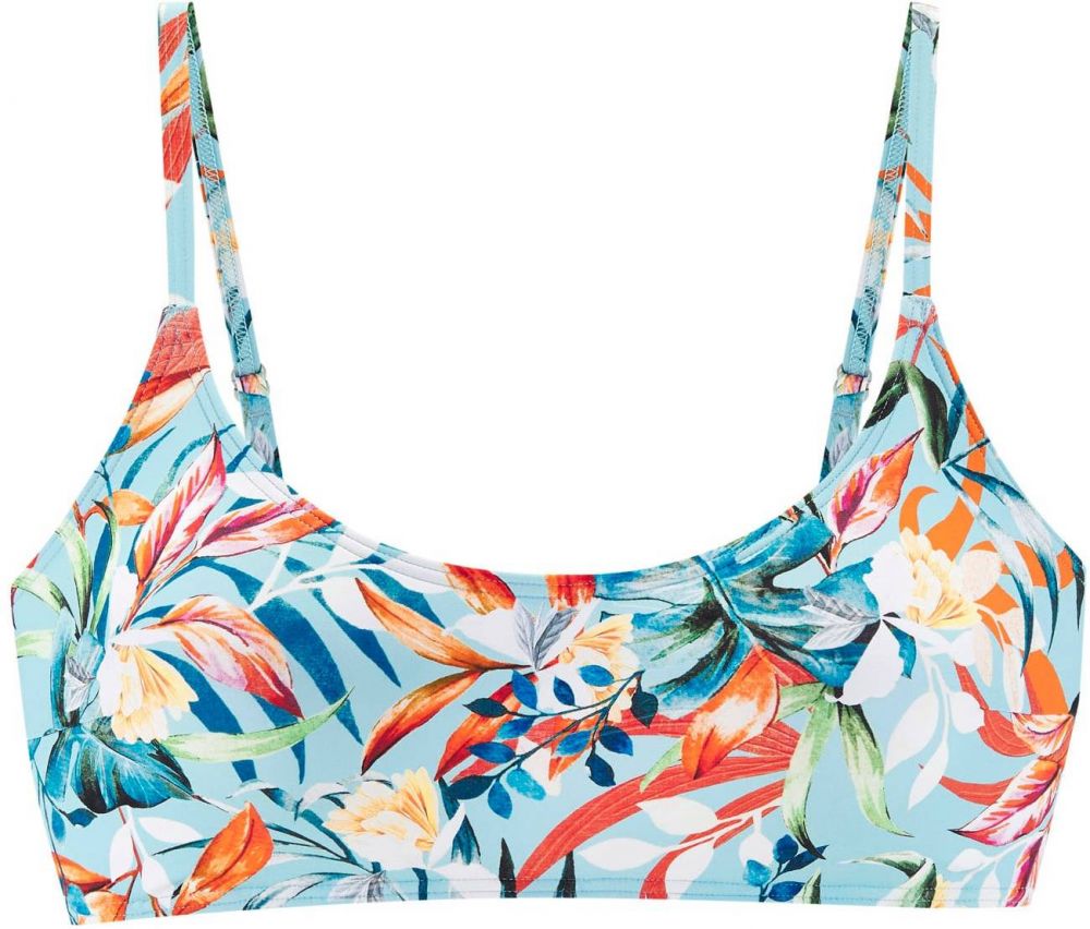 VENICE BEACH Bikinový top  svetlomodrá / zelená / oranžová / biela