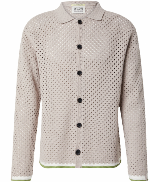 SCOTCH & SODA Kardigán  sivobéžová / svetlozelená / biela