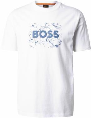 BOSS Tričko  modrá / biela