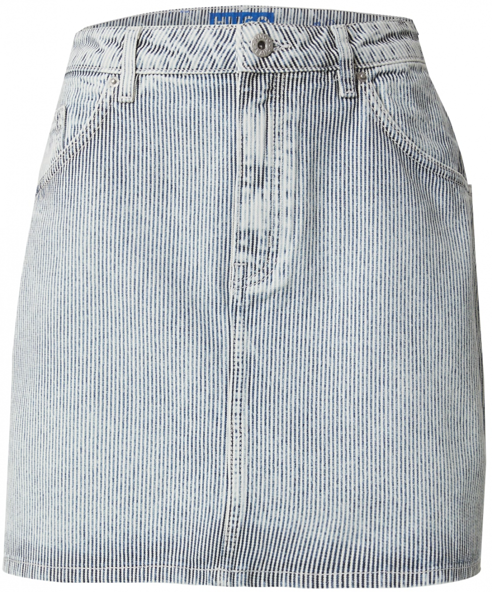 HUGO Sukňa 'Gami_5_B'  modrá denim / biela