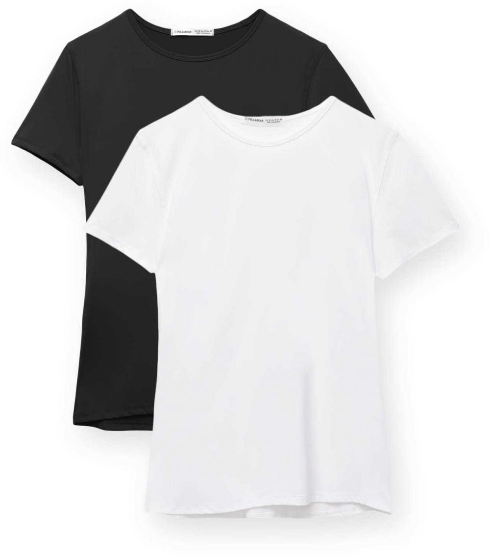 Pull&Bear Tričko  čierna / biela