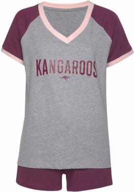 KangaROOS Kraťasy  sivá melírovaná / svetloružová / bordová