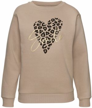 LASCANA Mikina  béžová / zlatá / čierna