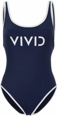 VIVID Jednodielne plavky  námornícka modrá / biela