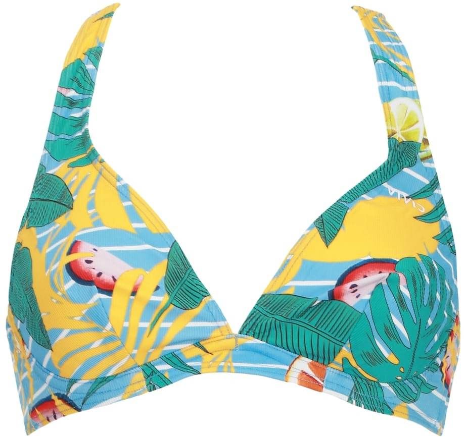VIVID Bikinový top  svetlomodrá / žltá / červená