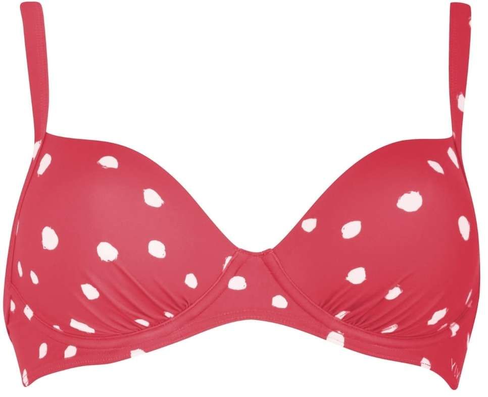 VIVID Bikinový top  červená / šedobiela