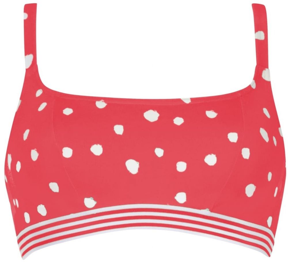 VIVID Bikinový top  červená / šedobiela