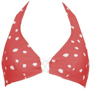 VIVID Bikinový top  červená / šedobiela