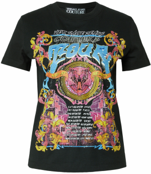 Versace Jeans Couture Tričko  svetlomodrá / ružová / čierna / šedobiela