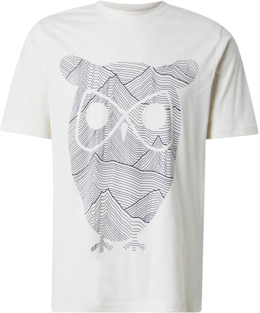 KnowledgeCotton Apparel Tričko  béžová / čierna