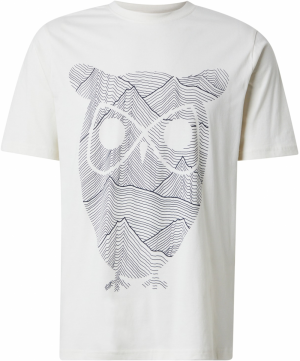 KnowledgeCotton Apparel Tričko  béžová / čierna