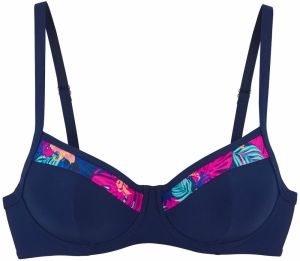 LASCANA Bikinový top  modrá / námornícka modrá / vodová / tmavoružová