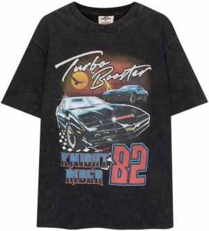 Pull&Bear Tričko 'CAMISETA'  svetlomodrá / červená / čierna